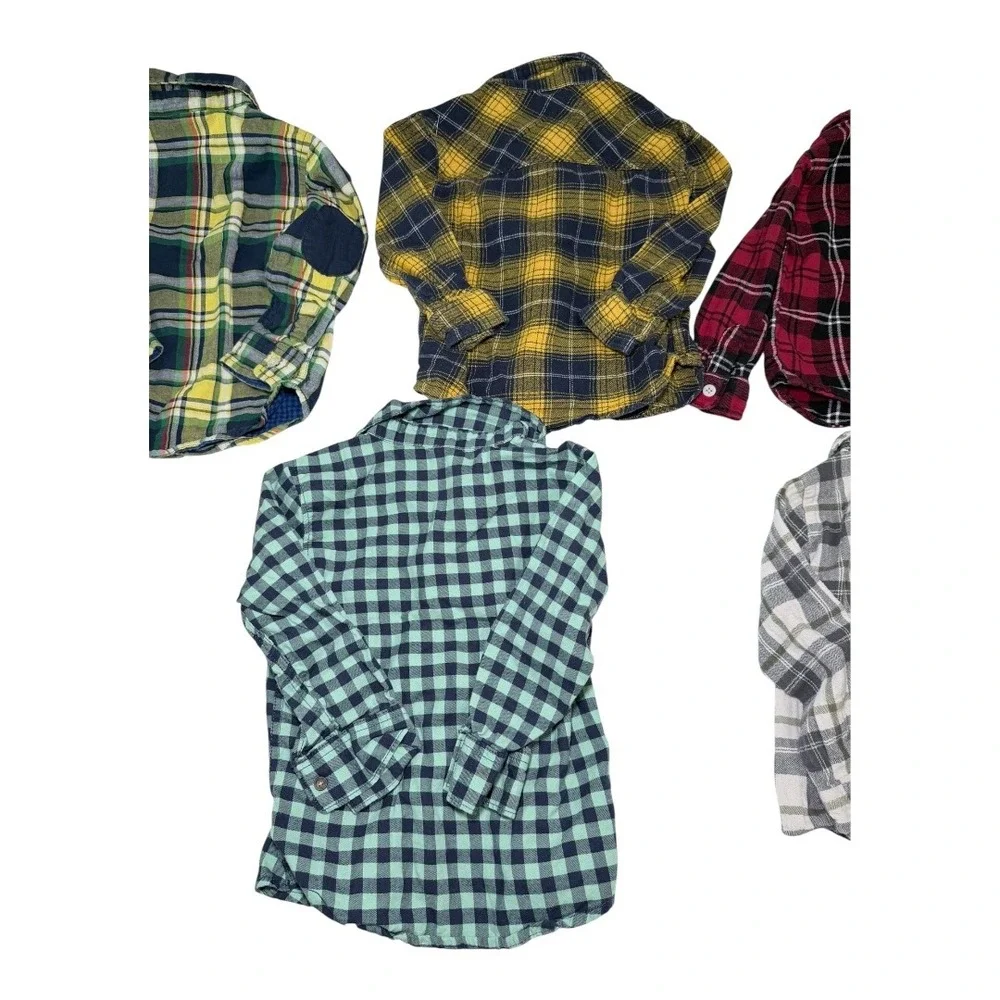Carter's Wonder Nation Kids 3T Flannel Plaid Button Down Shirt Bundle Multicolor